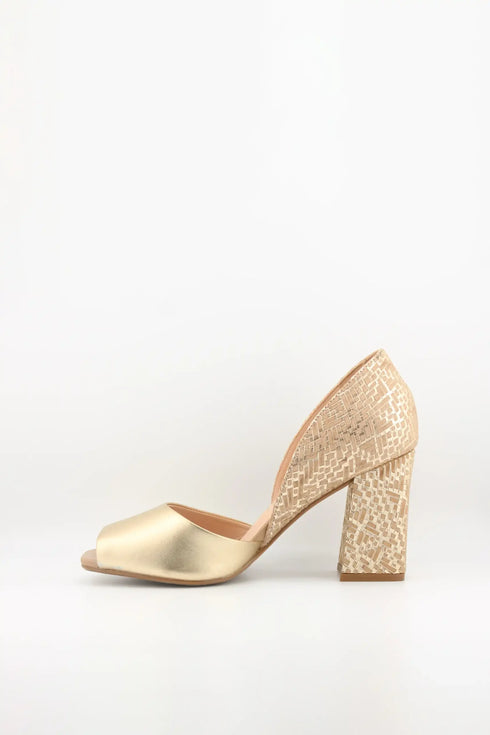 Capelli Rossi Geometric Heel Open-Toe Pumps